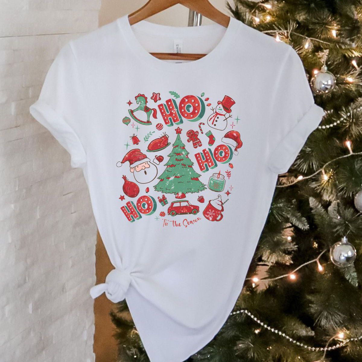 Ho Ho Ho Womens T-Shirt Christmas