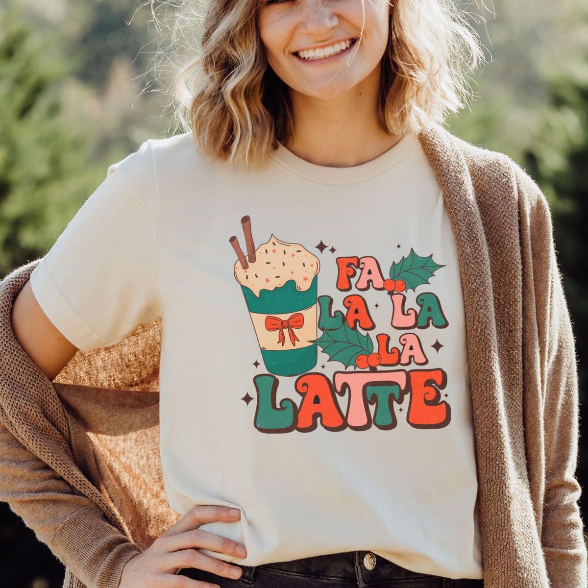 Fa La La La Latte Women T-Shirt Christmas