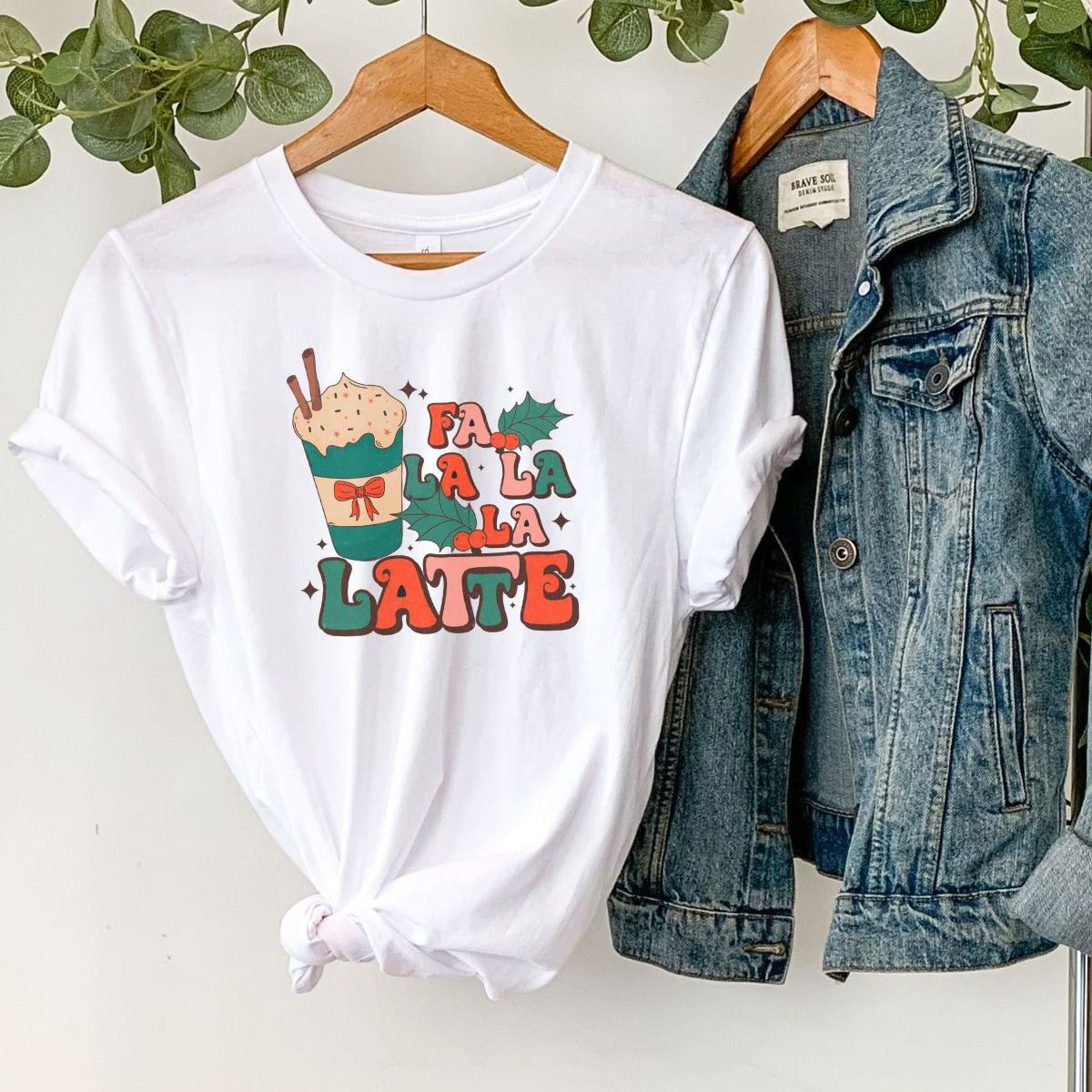 Fa La La La Latte Women T-Shirt Christmas
