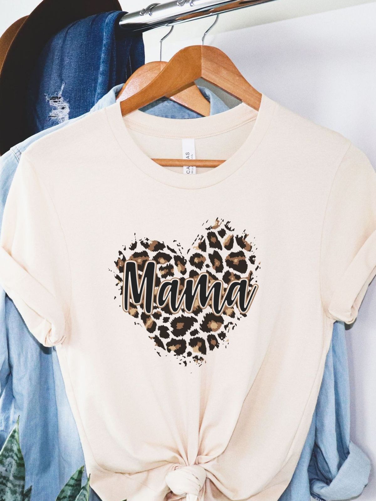 Leopard Heart Mama Women's Tee