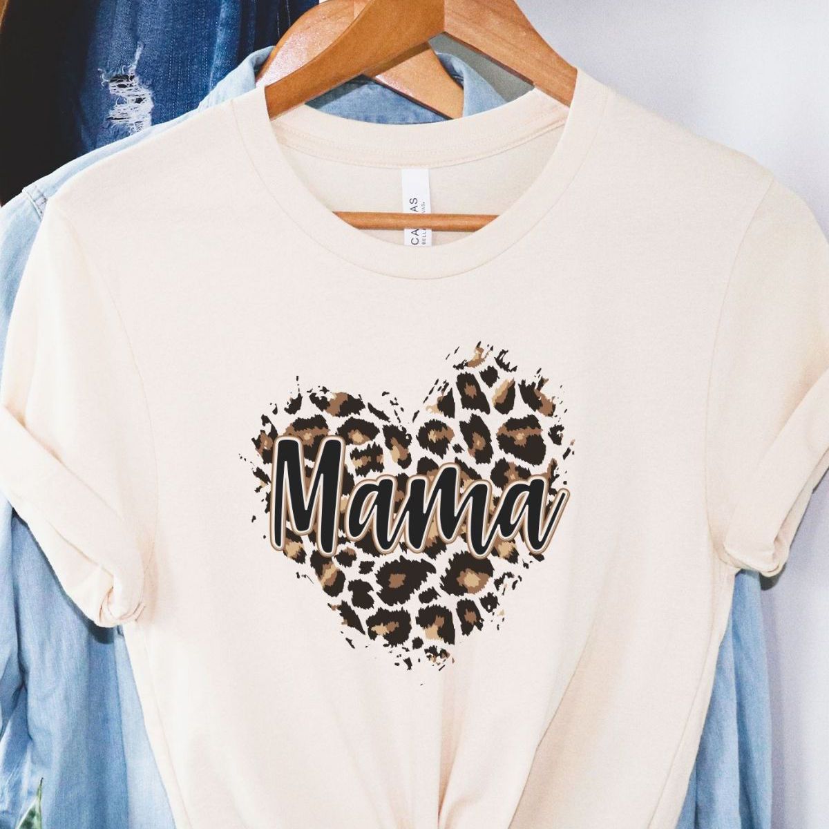 Leopard Heart Mama Women's Tee