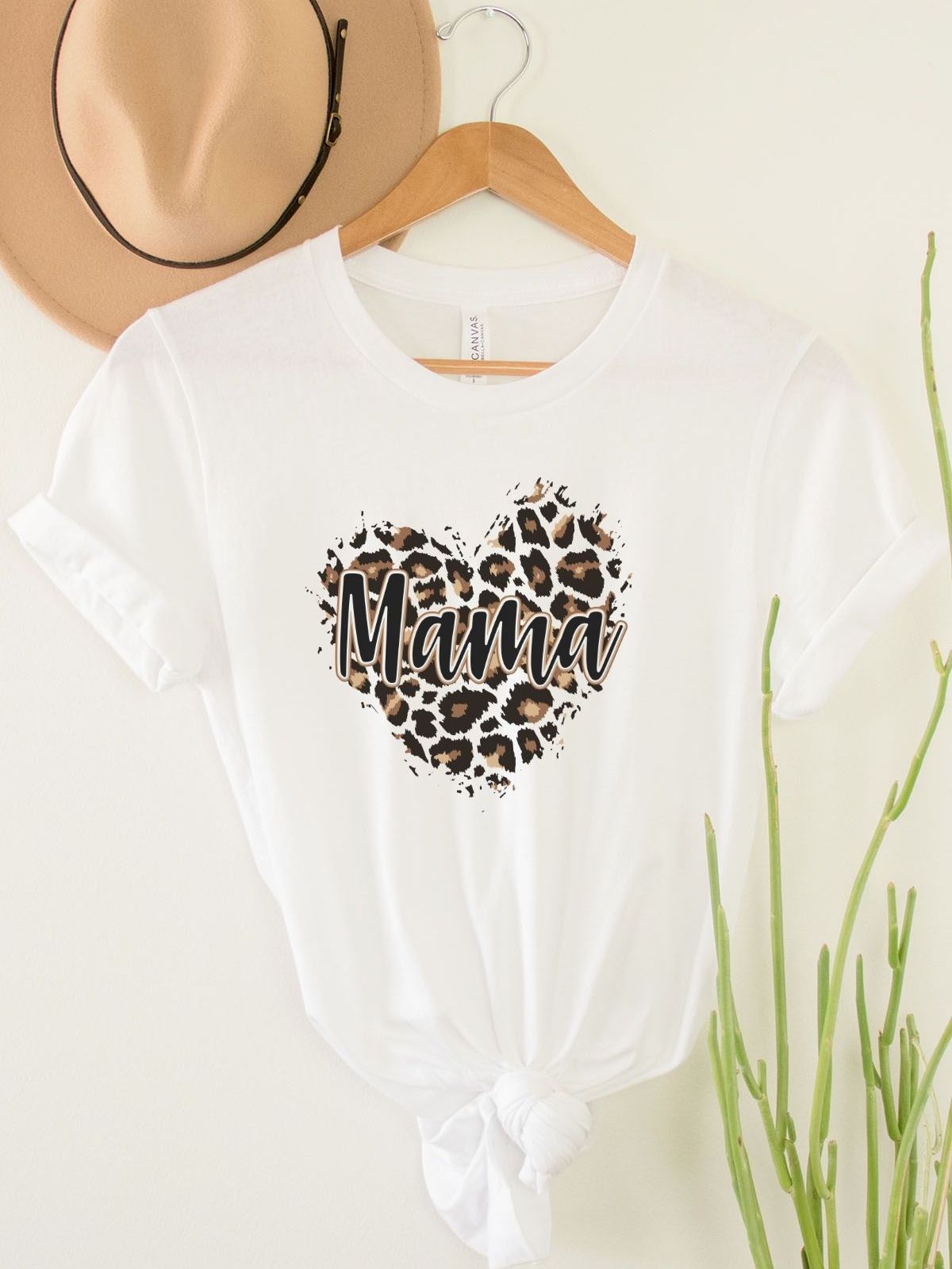 Leopard Heart Mama Women's Tee
