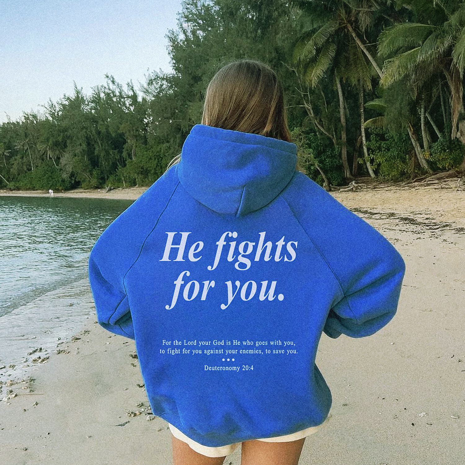 God Fights For You Cobalt Hoodie