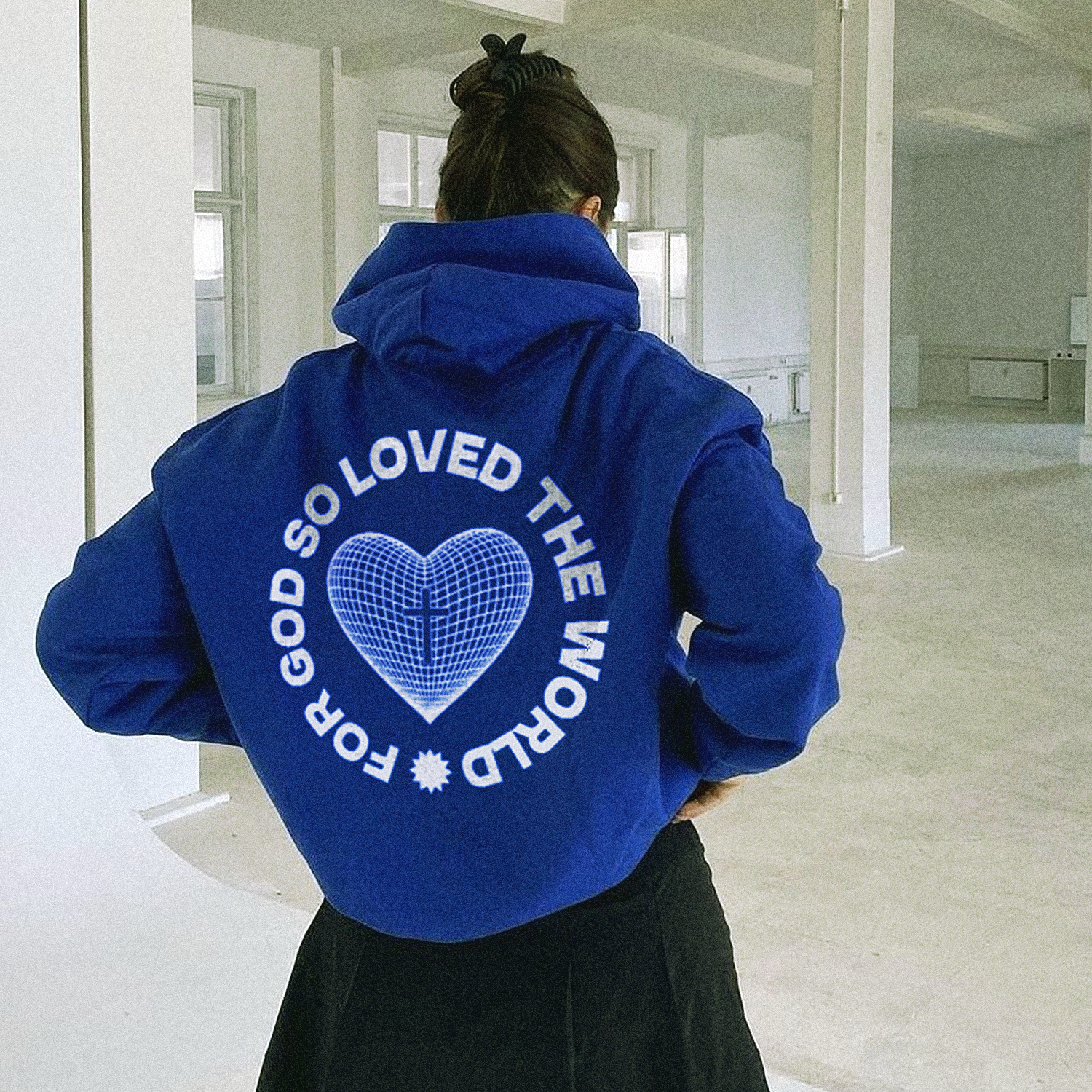 John 3 16 Love Cobalt Hoodie