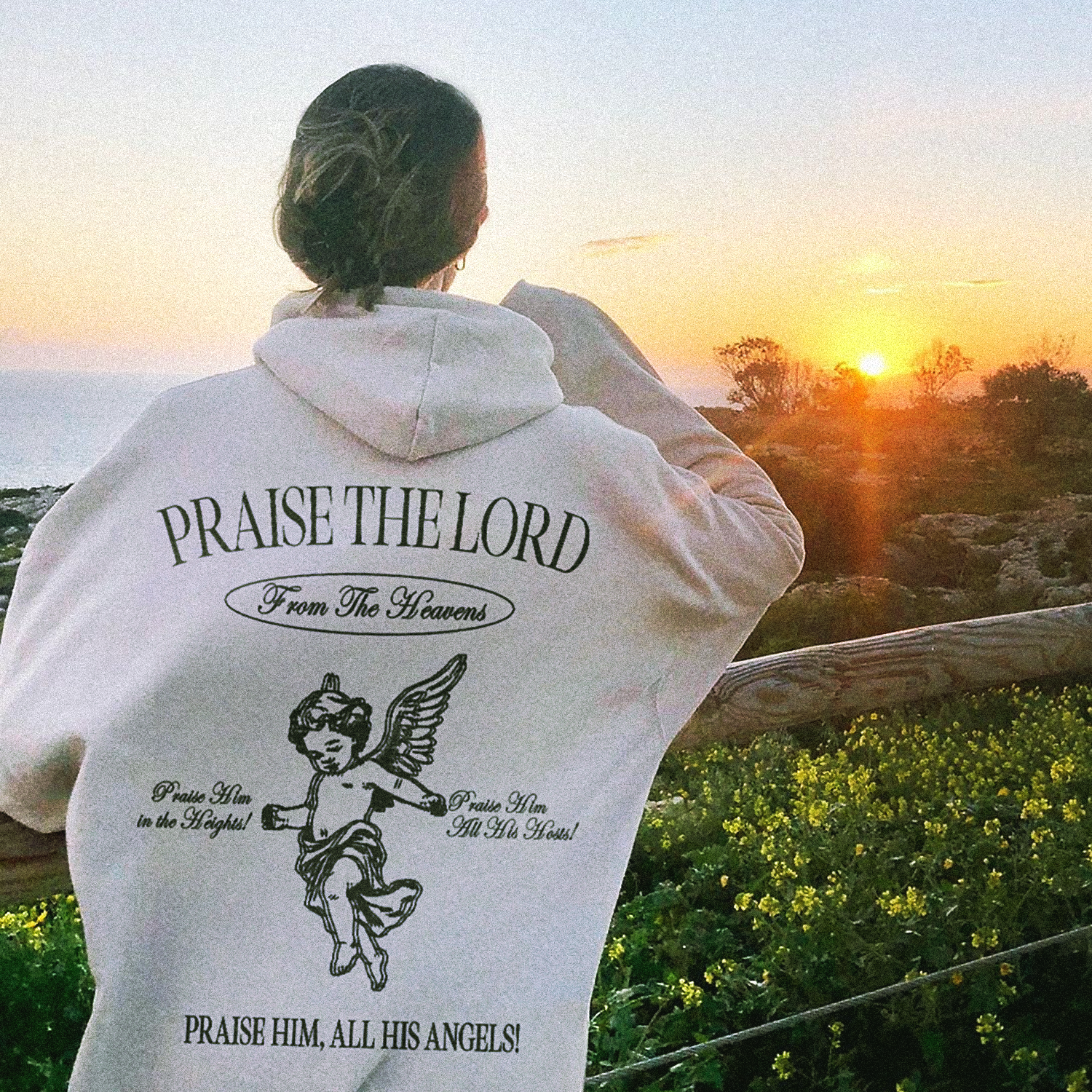 Praise The Lord White Hoodie